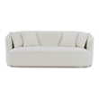 Pemberly Row Contemporary Upholstered Sofa with 4 Pillows in Beige