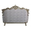 Pemberly Row Tufted Fabric & Wood Loveseat with 3 Pillows in Gray