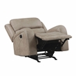 Pemberly Row Polished Microfiber Rocker Reclining Chair in Brown