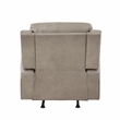 Pemberly Row Polished Microfiber Rocker Reclining Chair in Brown
