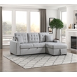 Pemberly Row 2-Piece Fabric Sectional & Right Chaise in Gray
