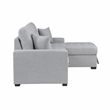 Pemberly Row 2-Piece Fabric Sectional & Right Chaise in Gray