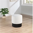 Pemberly Row Contemporary Boucle Fabric Ottoman/Stool in Cream/Black