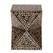 Pemberley Row Engineered Wood Black and Bronze End Table Square Floral Design Fully Assembled