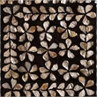 Pemberley Row Engineered Wood Black and Bronze End Table Square Floral Design Fully Assembled