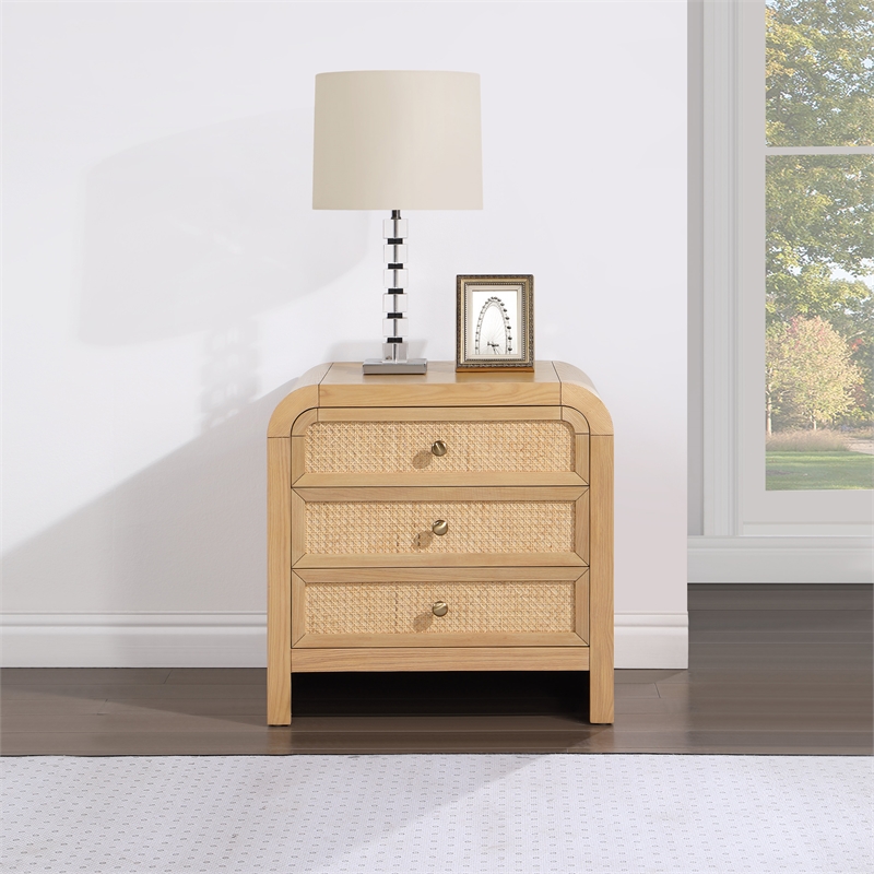 Pemberly Row Modern / Contemporary Natural Finish Night Stand