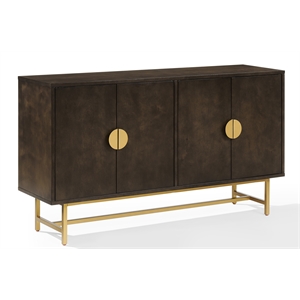 Pemberley Row Particle Board Dark Brown Sideboard Rectangular Adjustable Shelving 54&quotW Unassembled