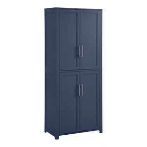 Pemberly Row Traditional Wood Kitchen Storage Pantry in Navy