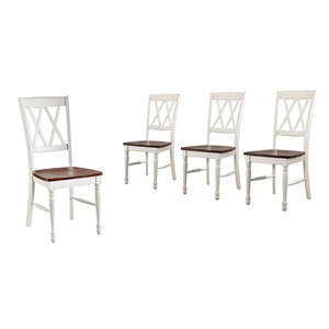 Pemberly Row 18&quot Traditional Wood Dining Chair in White (Set of 4)