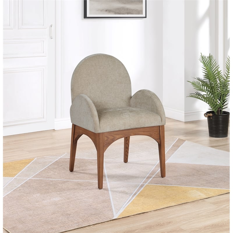 Pemberly Row Modern / Contemporary Beige Fabric Dining Arm Chair