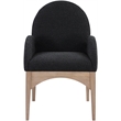 Pemberly Row Contemporary Black Boucle Fabric Dining Arm Chair