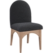 Pemberly Row Contemporary Black Boucle Fabric Dining Side Chair