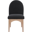 Pemberly Row Contemporary Black Boucle Fabric Dining Side Chair