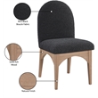 Pemberly Row Contemporary Black Boucle Fabric Dining Side Chair