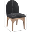 Pemberly Row Contemporary Black Boucle Fabric Dining Side Chair