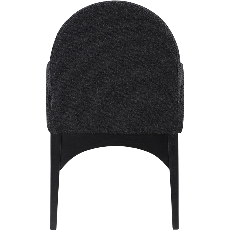 Pemberly Row Contemporary Black Boucle Fabric Dining Arm Chair