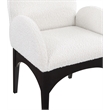 Pemberly Row Contemporary Cream Boucle Fabric Dining Arm Chair