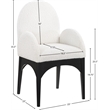 Pemberly Row Contemporary Cream Boucle Fabric Dining Arm Chair