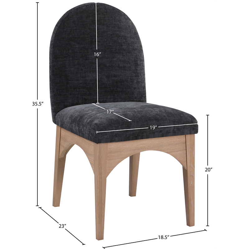 Pemberley Row Fabric Black Dining Side Chair Rectangular 18.5