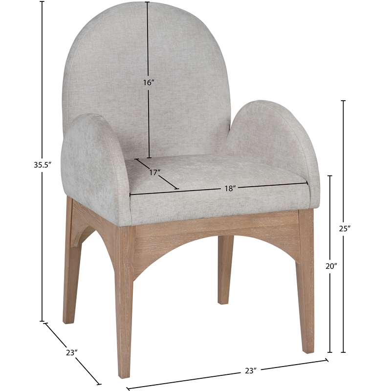 Pemberly Row Modern / Contemporary Grey Fabric Dining Arm Chair