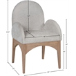 Pemberly Row Modern / Contemporary Grey Fabric Dining Arm Chair