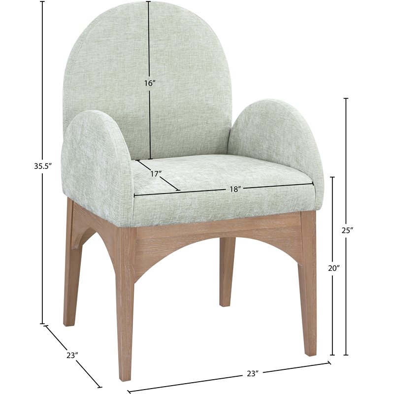 Pemberly Row Modern / Contemporary Mint Fabric Dining Arm Chair