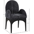 Pemberly Row Modern / Contemporary Black Fabric Dining Arm Chair
