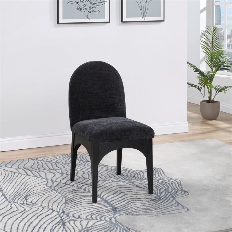 Pemberly Row Modern / Contemporary Black Fabric Dining Side Chair