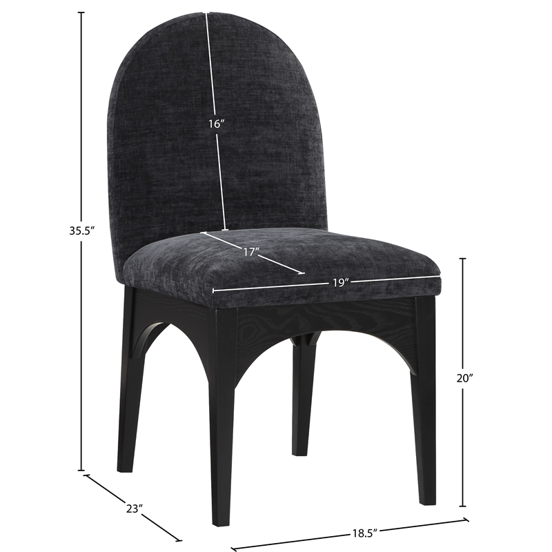 Pemberly Row Modern / Contemporary Black Fabric Dining Side Chair