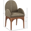 Pemberly Row Contemporary Olive Boucle Fabric Dining Arm Chair
