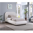 Pemberly Row Contemporary Cream Linen Textured Fabric Twin Bed