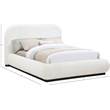 Pemberly Row Modern / Contemporary Cream Boucle Fabric Full Bed