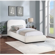 Pemberly Row Modern / Contemporary Cream Boucle Fabric Twin Bed