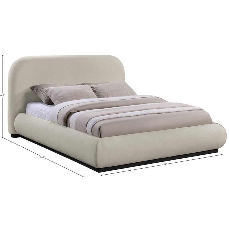 Pemberly Row Modern / Contemporary Beige Soft Fabric Full Bed