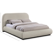 Pemberly Row Modern / Contemporary Beige Soft Fabric Queen Bed