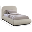 Pemberly Row Modern / Contemporary Beige Soft Fabric Twin Bed