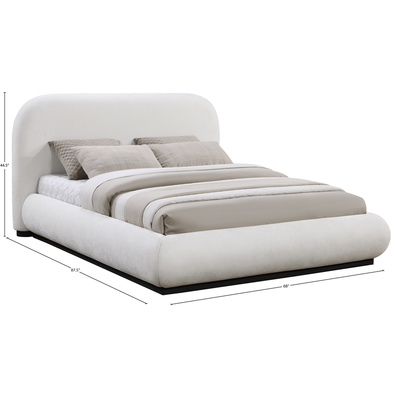 Pemberly Row Modern / Contemporary Cream Soft Fabric Full Bed