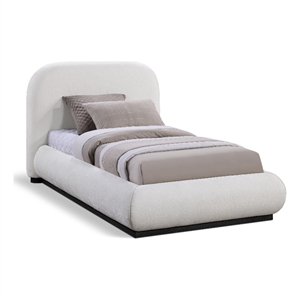 Pemberly Row Modern / Contemporary Cream Soft Fabric Twin Bed