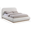 Pemberly Row Contemporary Cream Linen Textured Fabric Full Bed
