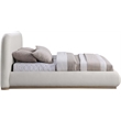Pemberly Row Contemporary Cream Linen Textured Fabric Full Bed
