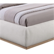 Pemberly Row Contemporary Cream Linen Textured Fabric Full Bed