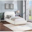 Pemberly Row Modern / Contemporary Cream Boucle Fabric Twin Bed