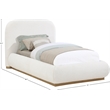 Pemberly Row Modern / Contemporary Cream Boucle Fabric Twin Bed