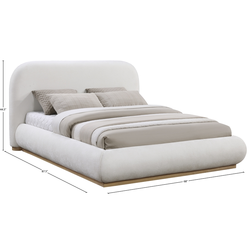 Pemberly Row Modern / Contemporary Cream Soft Fabric Full Bed