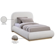 Pemberley Row Soft Fabric Cream Twin Bed Rectangular Contemporary 52