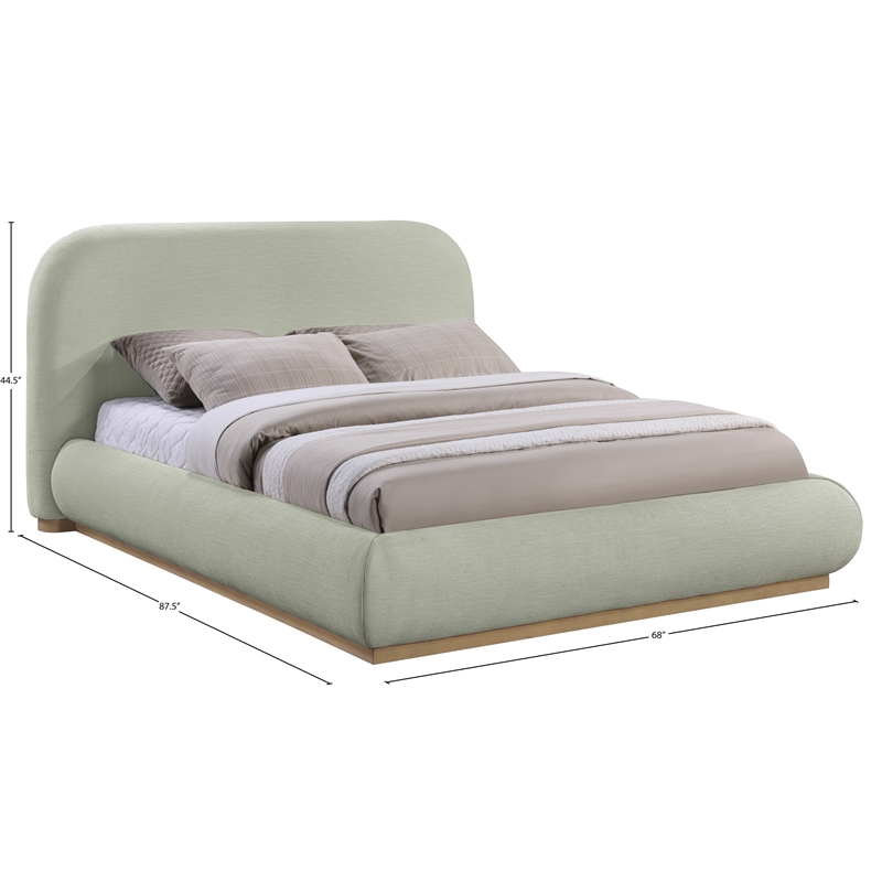 Pemberly Row Modern / Contemporary Mint Soft Fabric Full Bed
