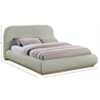 Pemberly Row Modern / Contemporary Mint Soft Fabric King Bed