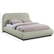 Pemberly Row Modern / Contemporary Mint Soft Fabric King Bed