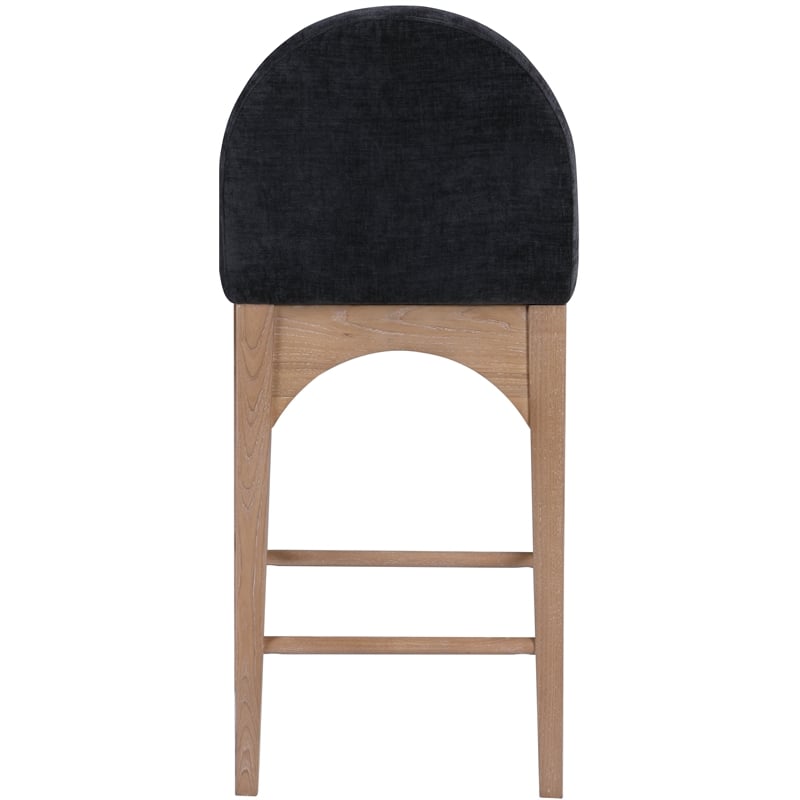 Pemberly Row Modern / Contemporary Black Finish Soft Fabric Stool