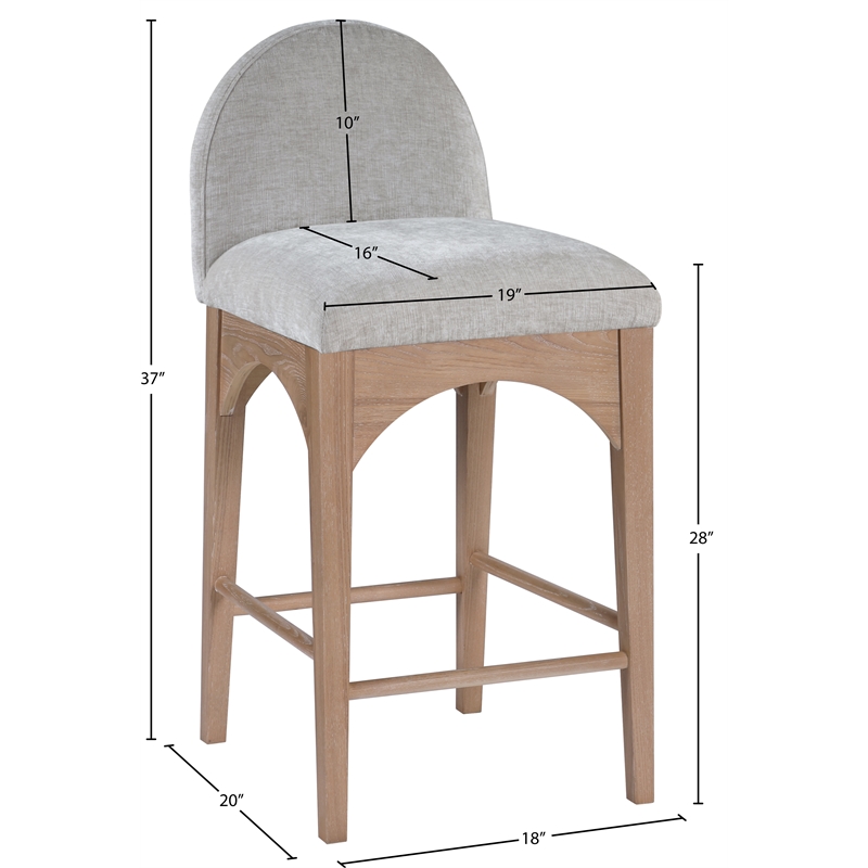Pemberly Row Modern / Contemporary Grey Finish Soft Fabric Stool